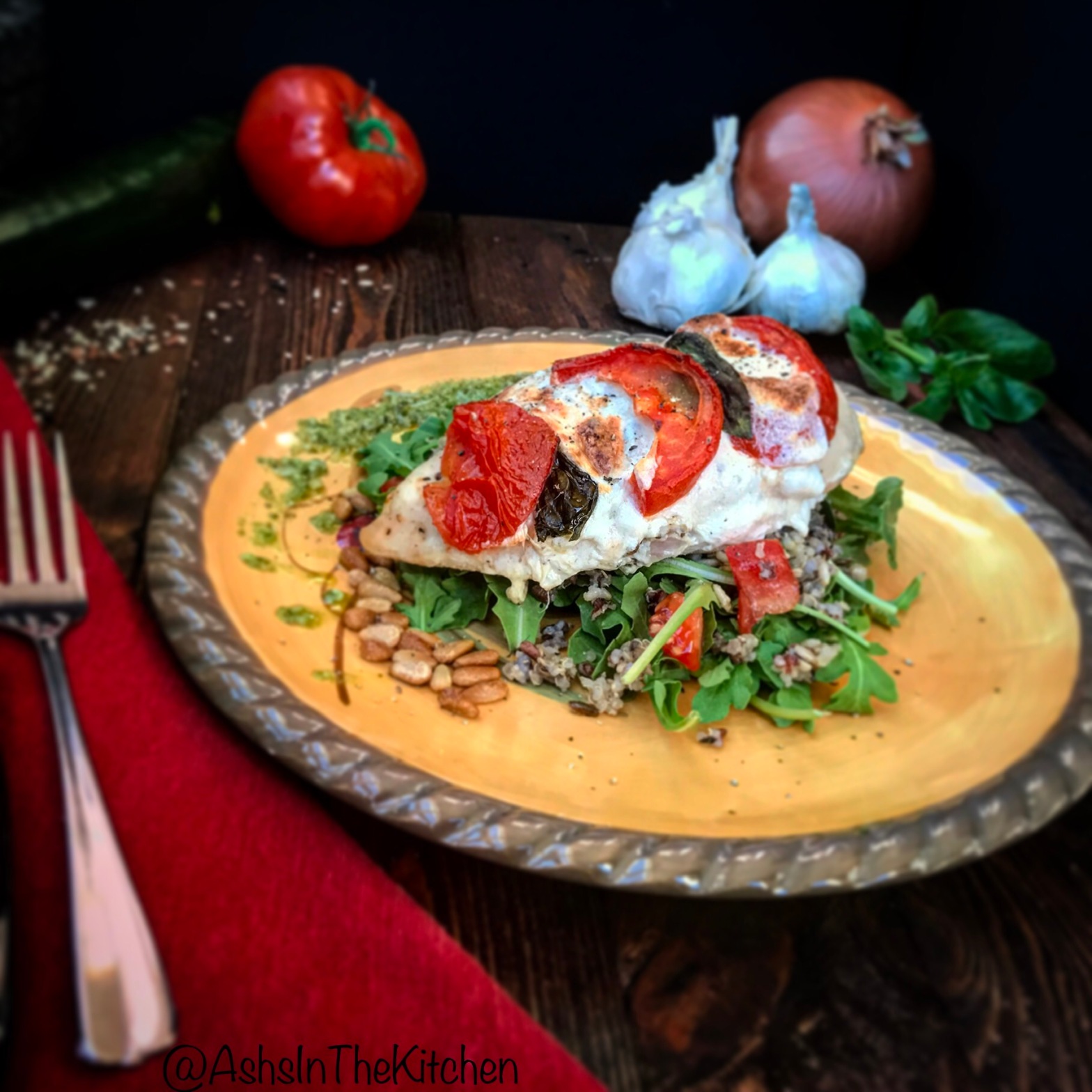 Baked Caprese Chicken Breasts Recipe by Ash's In The Kitchen