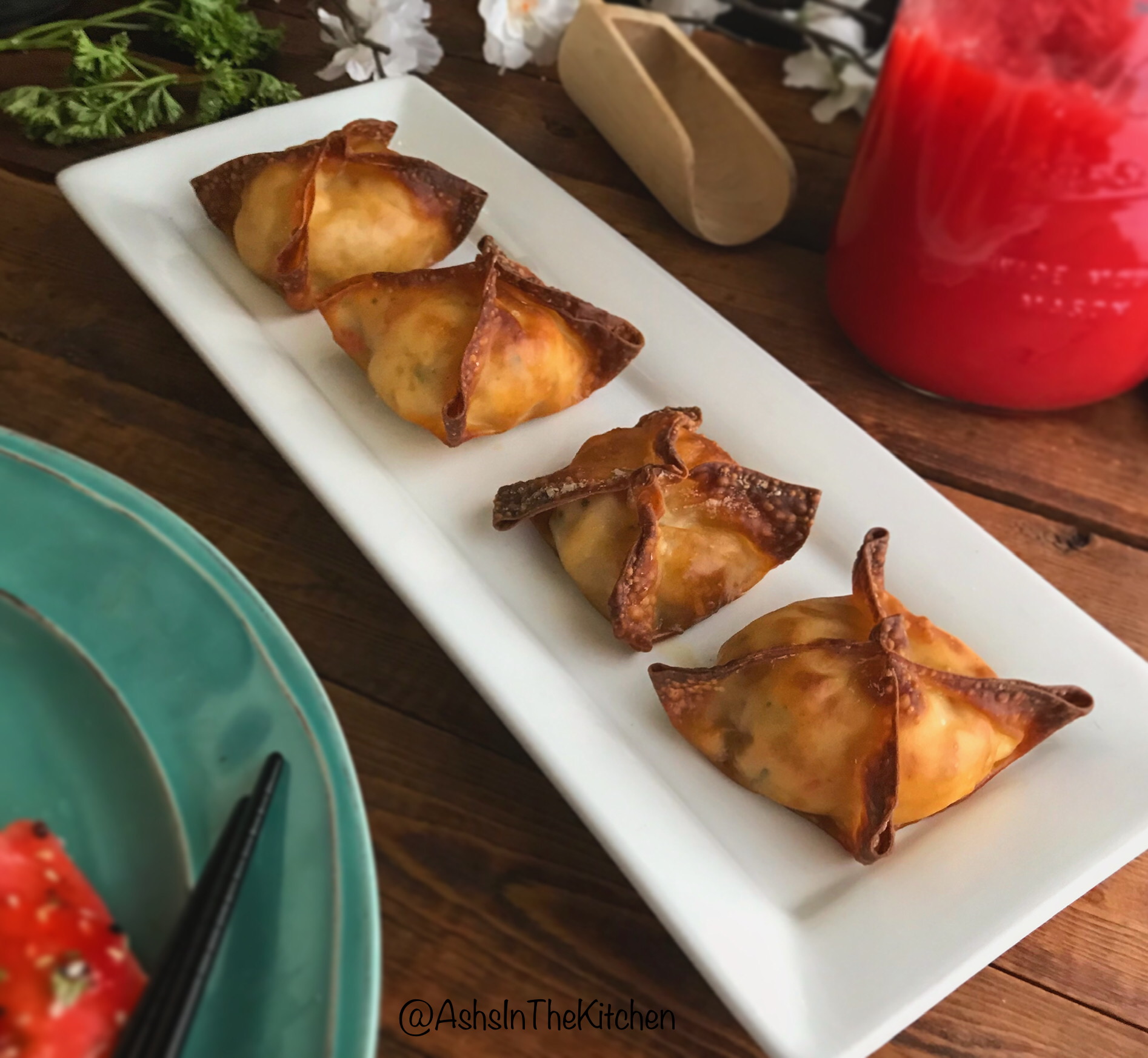 Air Fryer Zucchini Cream Cheese Crab Rangoons Recipe by Ash's In The Kitchen